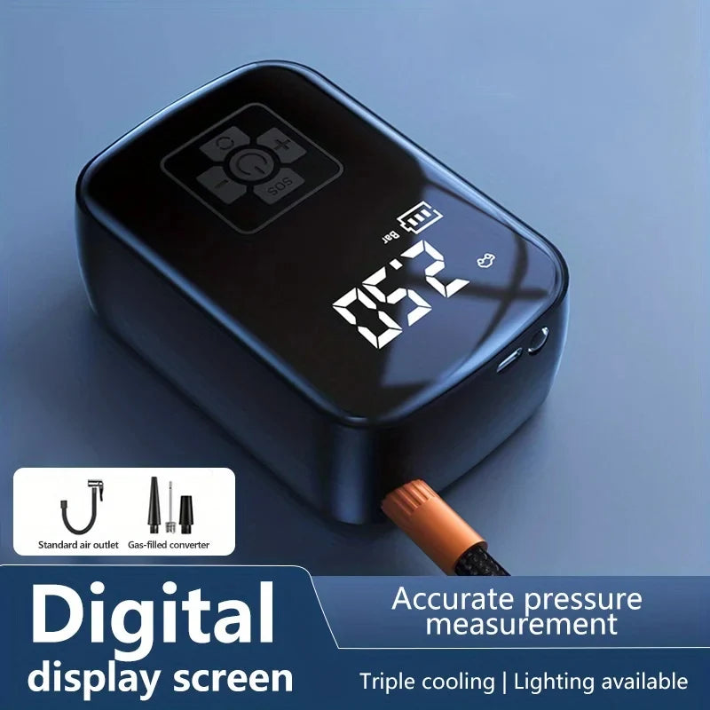 Portable Wireless Tire Inflator Pump 150 PSI with LED Light